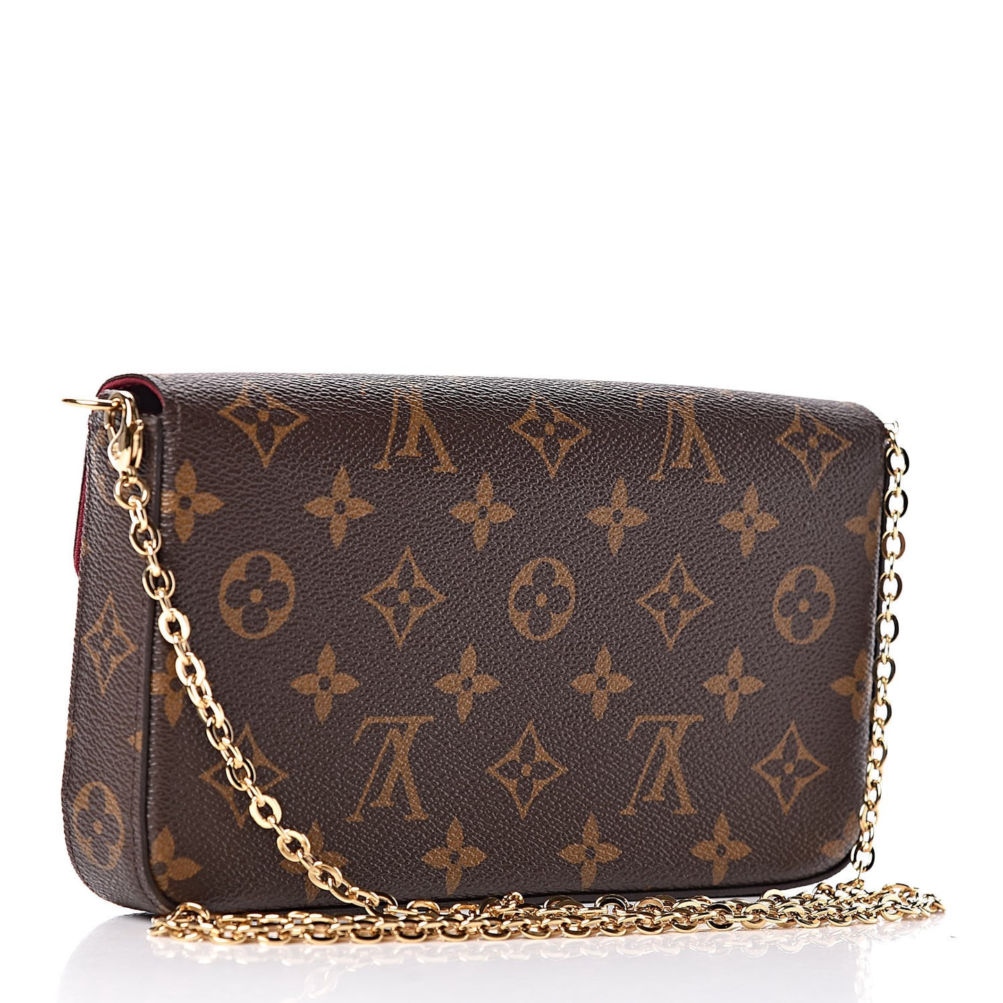 Monogram Pochette Felicie Chain Wallet Fuchsia