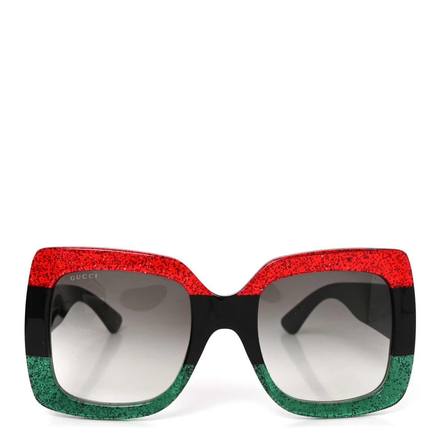 Acetate Square Frame Sunglasses GG0083S Glitter Red Black Green