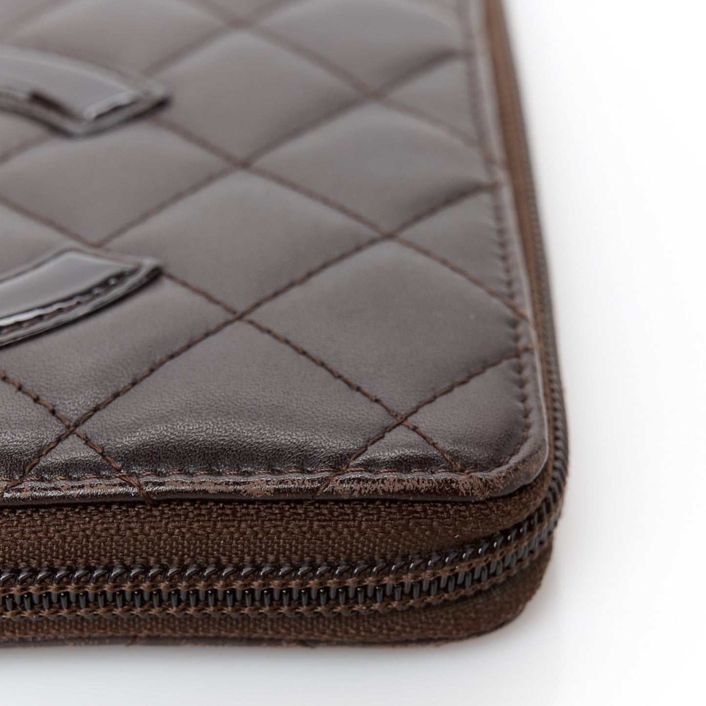Calfskin Cambon Zip Around Organizer Wallet Brown