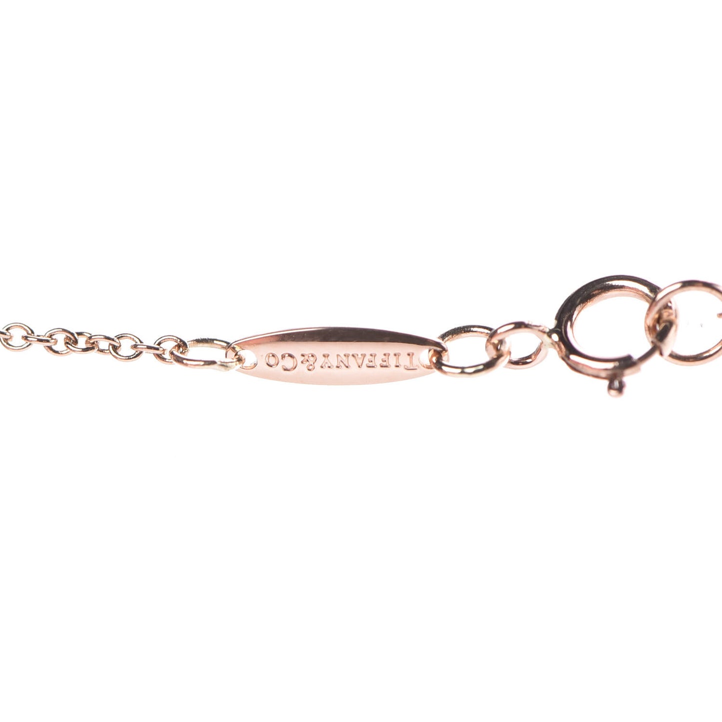 18K Rose Gold Diamond .14ct Elsa Peretti Diamonds by the Yard Pendant Necklace