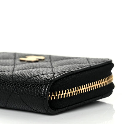 Chanel Caviar Quilted Zip Coin Purse Black 9 of 10