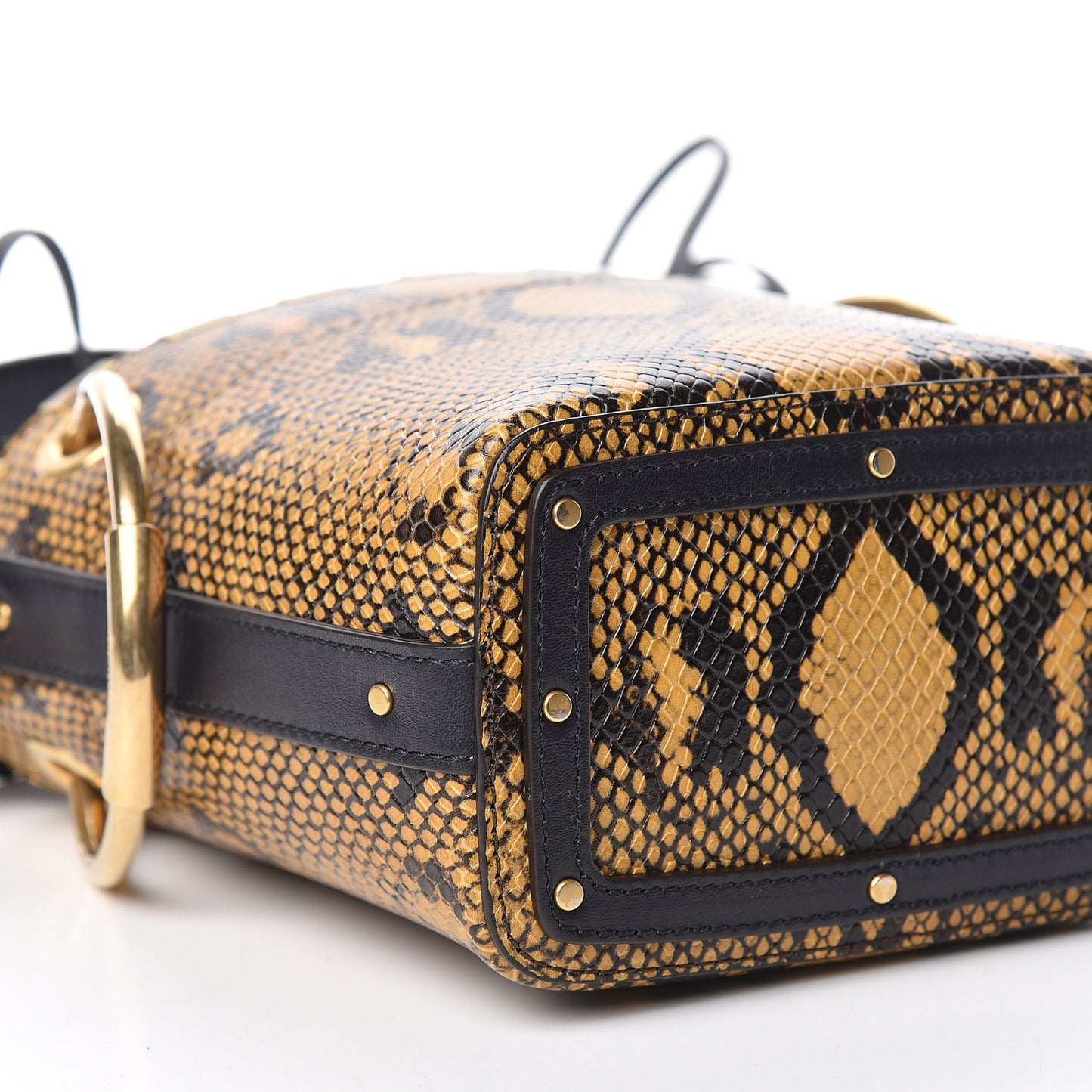 Python Embossed Calfskin Mini Roy Bucket Bag September Sun