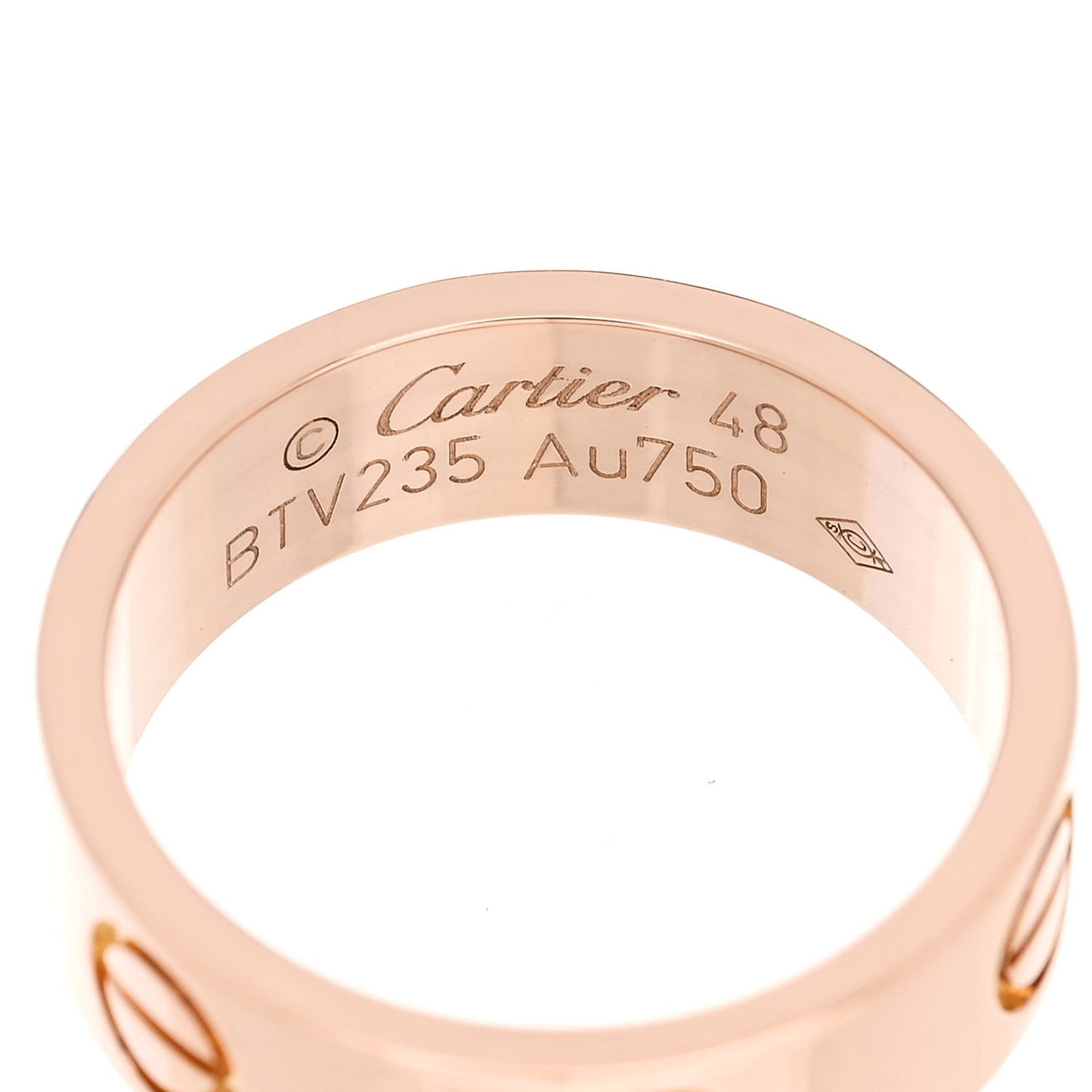 18K Pink Gold 5.5mm LOVE Ring 48 4.5