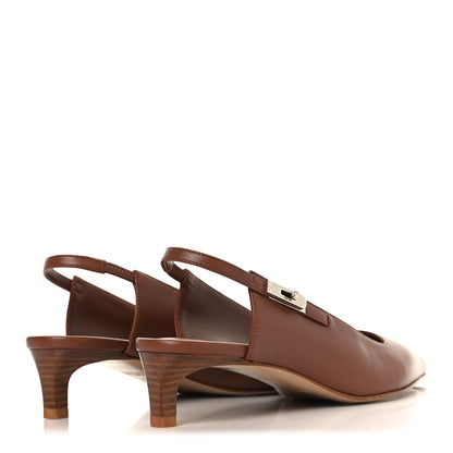 Hermes Nappa Lover 40 Slingback Pumps 38.5 Gold 5 of 10