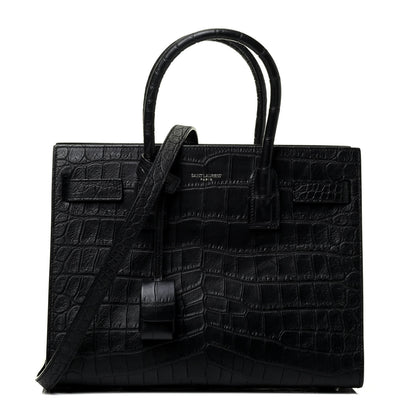 Saint Laurent Calfskin Crocodile Embossed Baby Sac De Jour Black 1 of 4