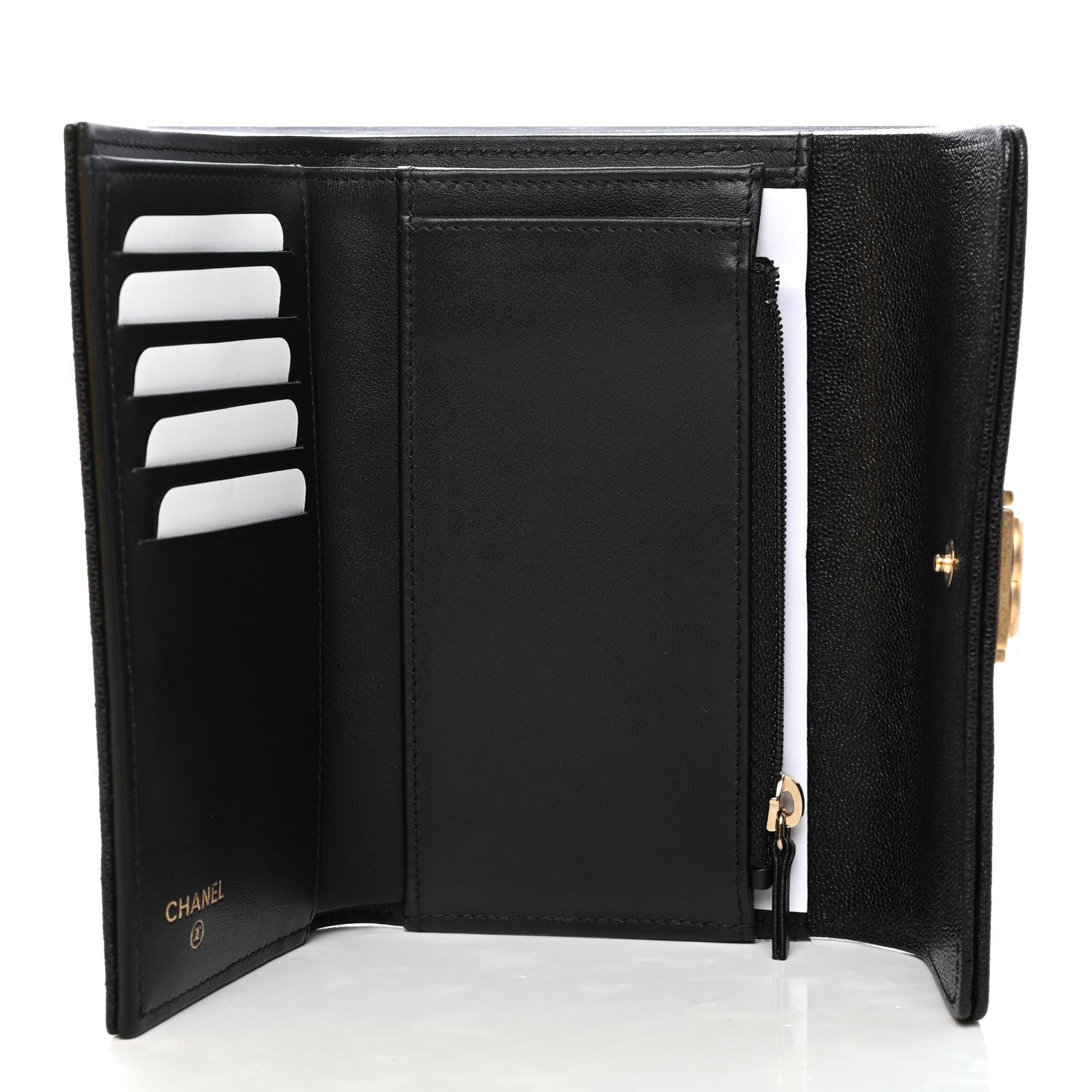 Chanel Caviar Quilted Medium Boy Flap Wallet Black 4 of 4