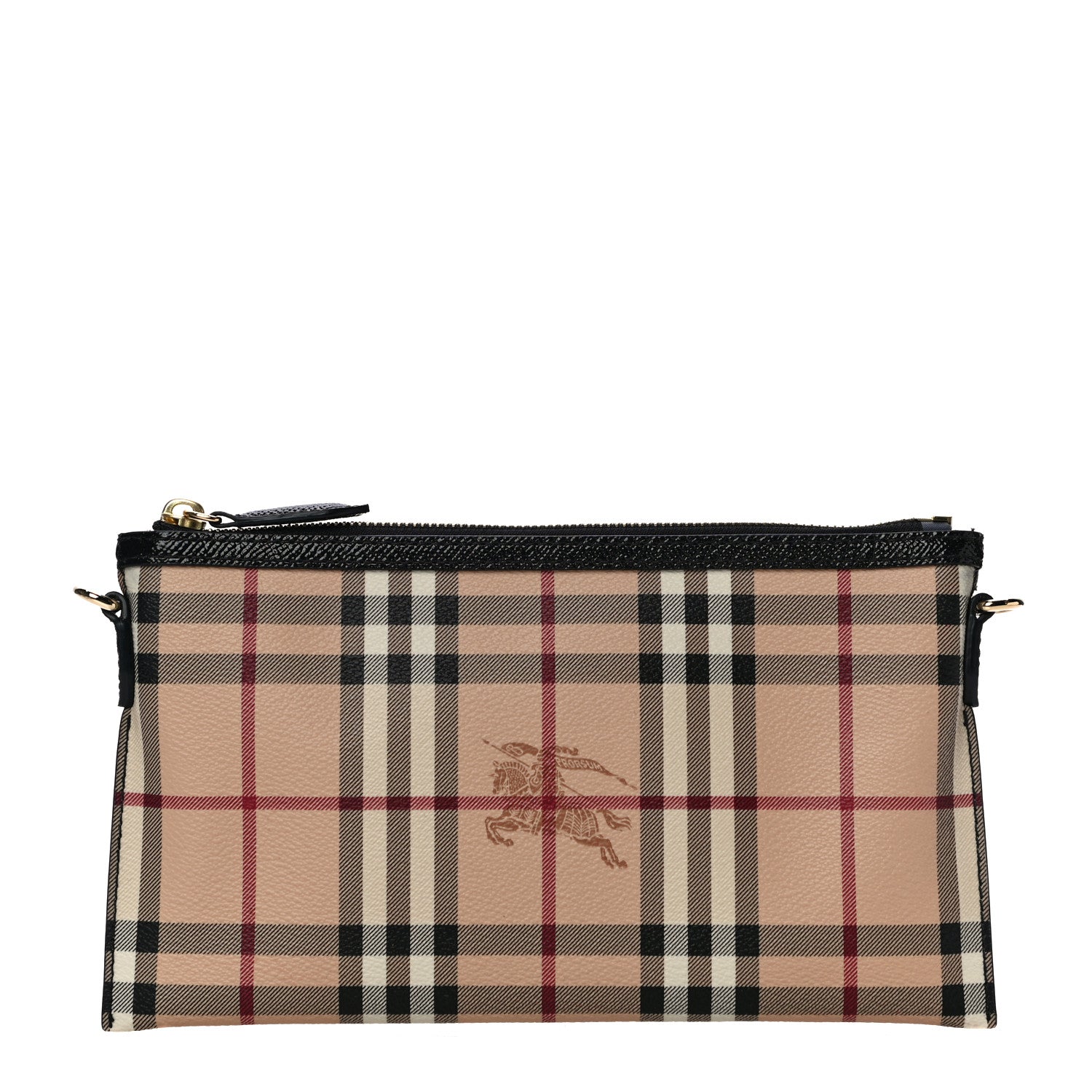 Burberry Haymarket Check Small Peyton Crossbody Clutch Bag Black 1 of 12