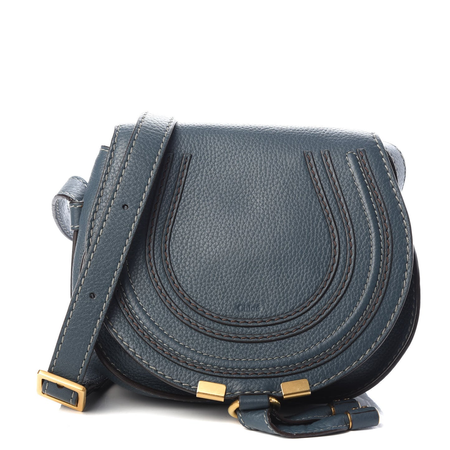 Calfskin Mini Marcie Round Crossbody Bag Teal