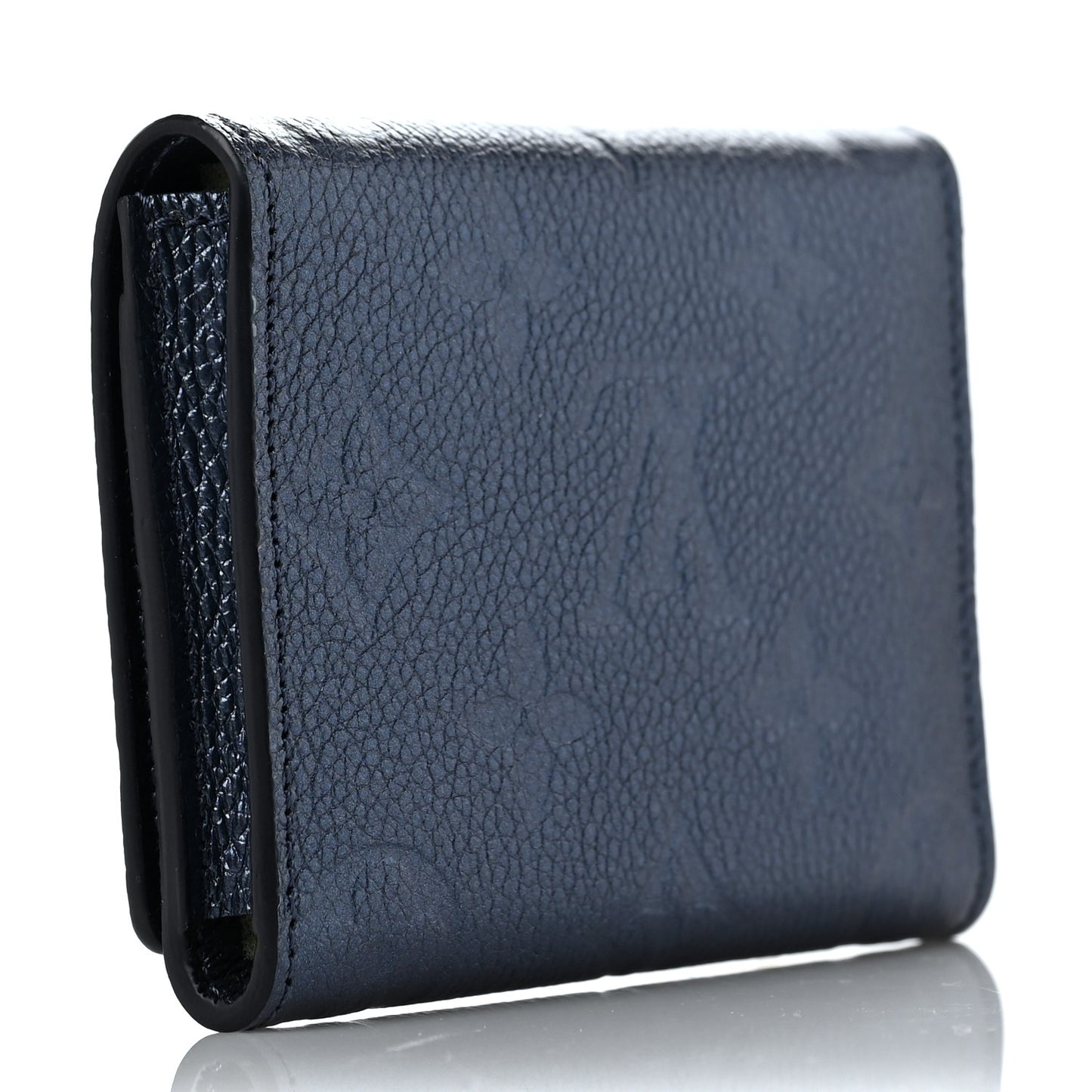 Metallic Empreinte Business Card Holder Navy Nacre