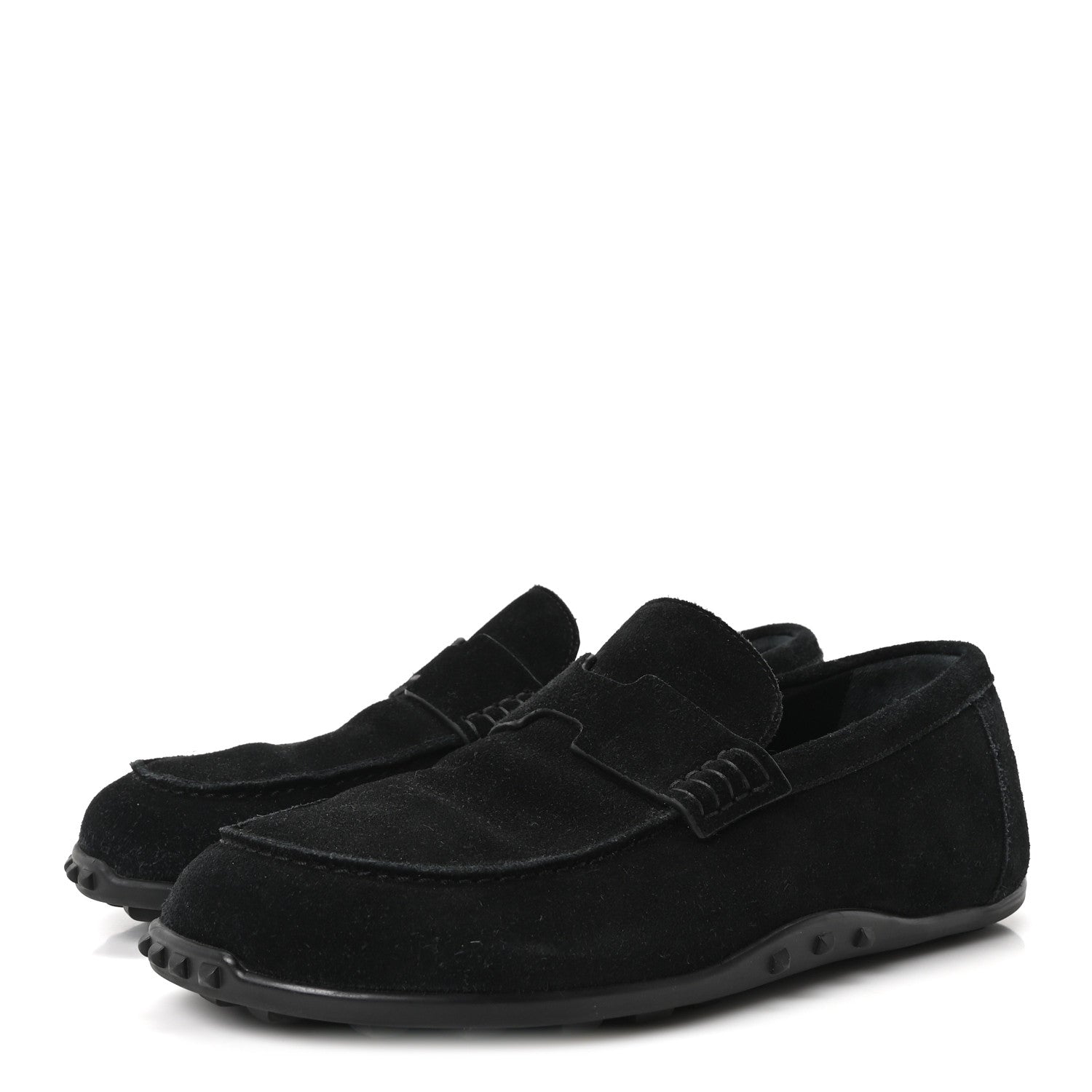 Hermes Suede Calfskin Womens Lazy Loafers 38.5 Black 4 of 10