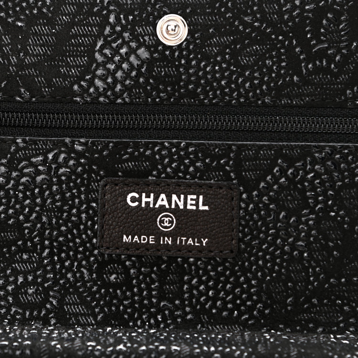 Chanel Lace Goatskin Wallet On Chain WOC Black 6 of 10