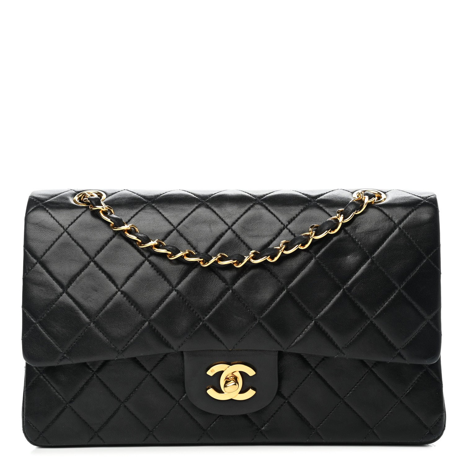 Chanel Lambskin Quilted Medium Double Flap Black 1 of 10