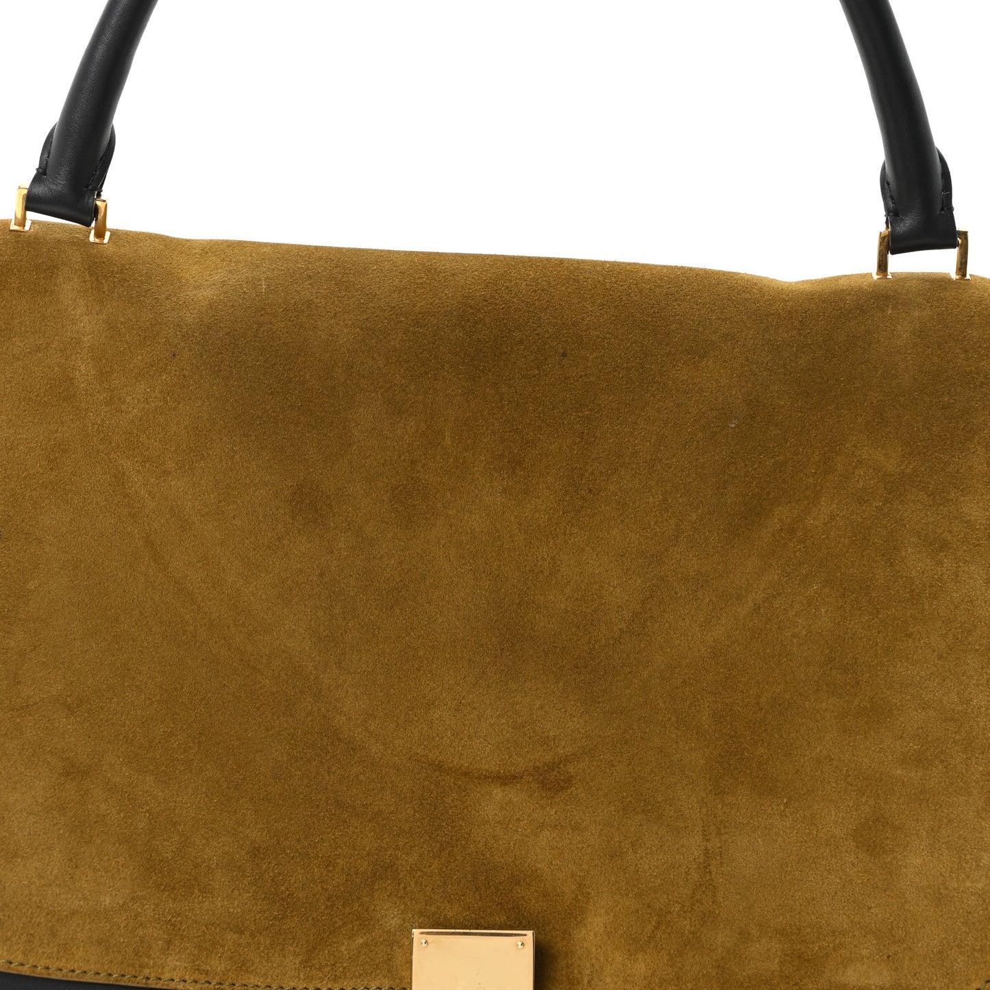 Smooth Calfskin Suede Large Tri-Color Trapeze Brown Black