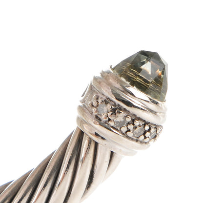 David Yurman Sterling Silver Diamond Prasiolite 7mm Cable Classics Bracelet 5 of 5