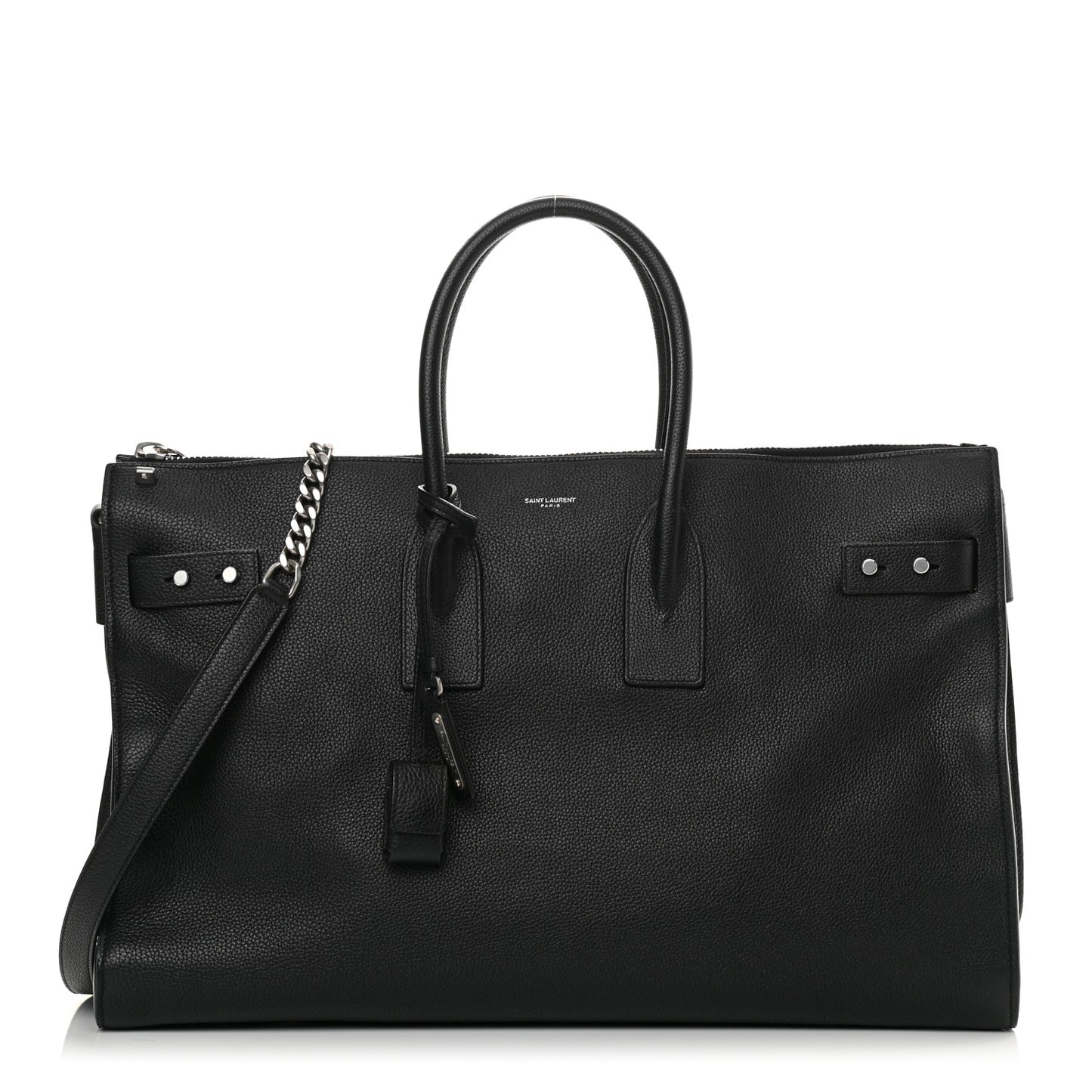 Grained Calfskin Medium Souple Sac De Jour Duffle Black