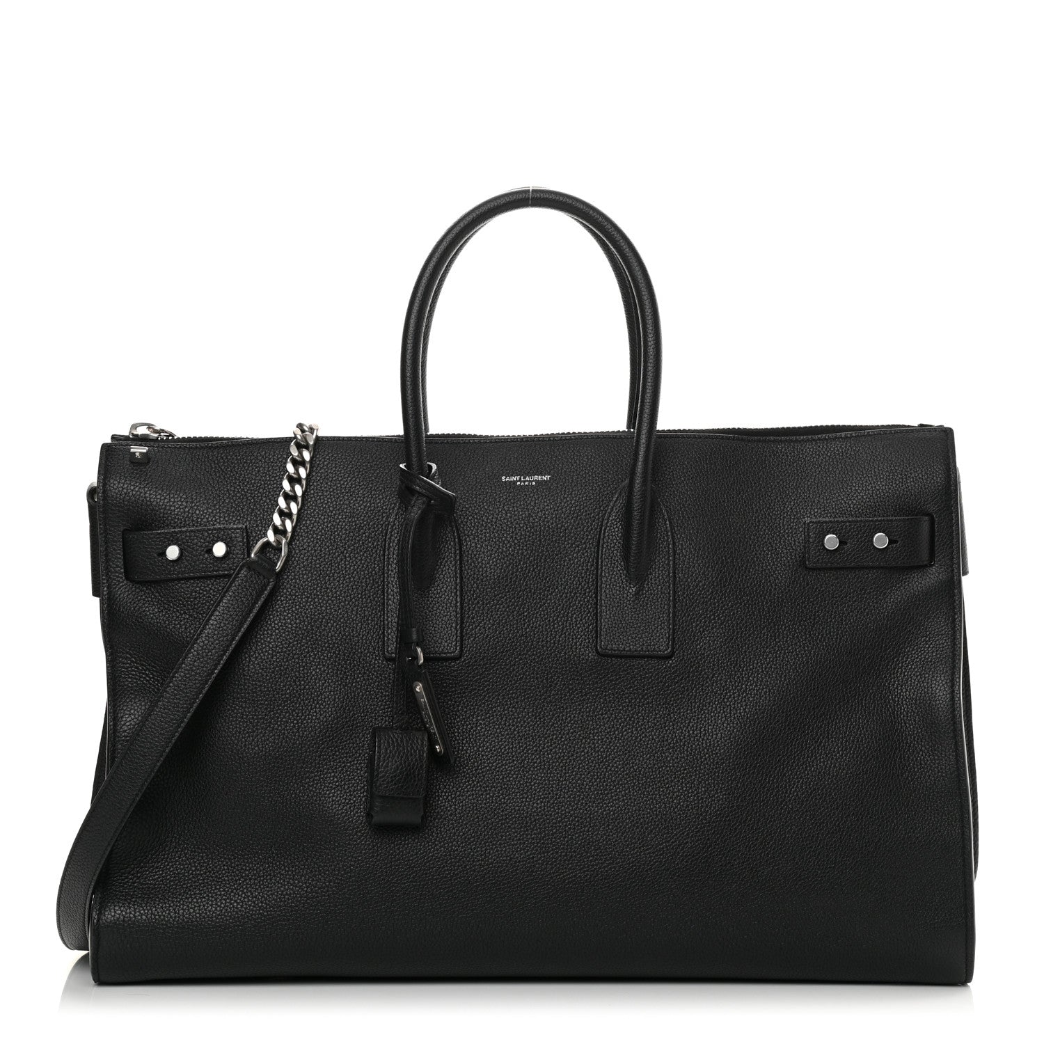 Saint Laurent Grained Calfskin Medium Souple Sac De Jour Duffle Black 1 of 12