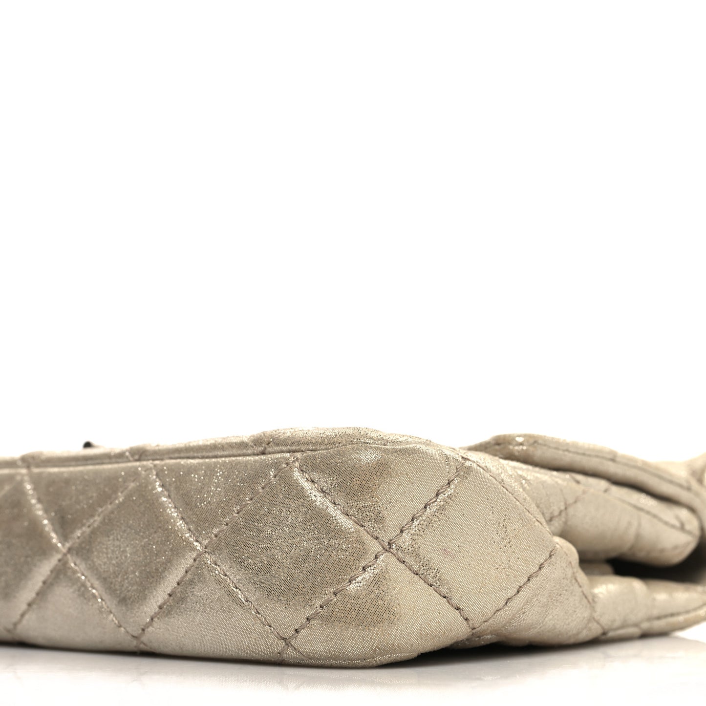 Iridescent Calfskin Quilted Large Roll 2.55 Reissue Clutch Light Gold