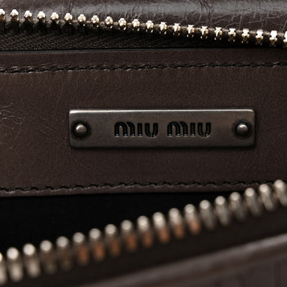Miu Miu Vitello Lux Matelasse Crossbody Bag Fumo 6 of 9
