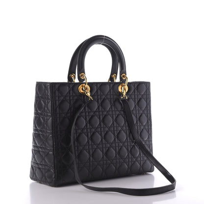 Christian Dior Lambskin Cannage Large Lady Dior Black 3 of 8