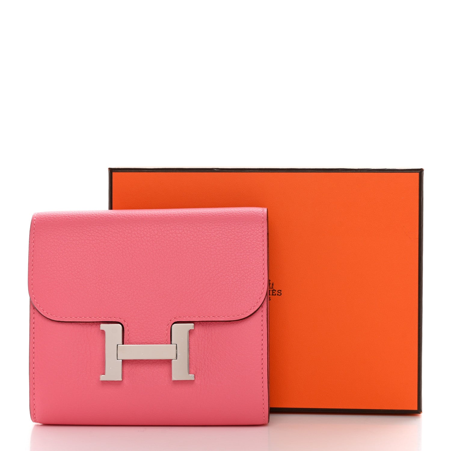 Hermes Evercolor Constance Compact Passant Wallet Rose Azalee 8 of 8