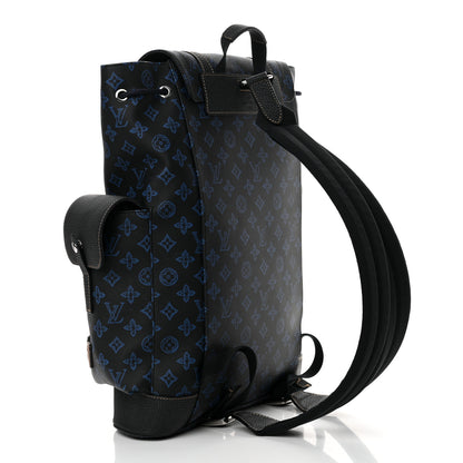 Louis Vuitton Monogram LV Record Christopher MM Backpack Blue 3 of 10