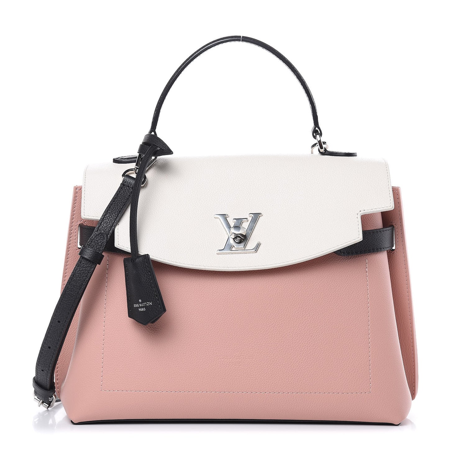 Soft Calfskin Lockme Ever Rose Ballet White Maito Black