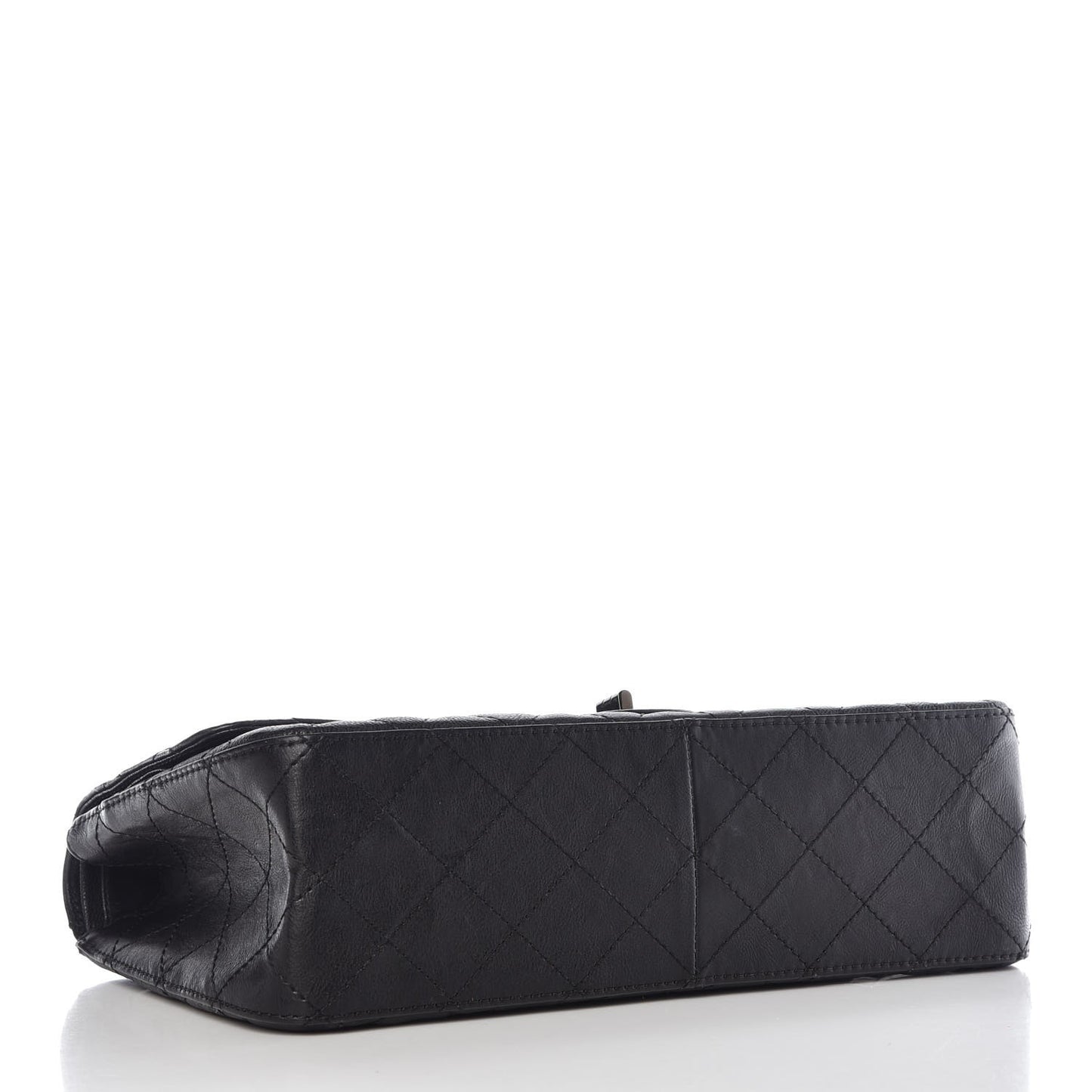 Crumpled Calfskin Quilted 2.55 Reissue 227 Flap So Black
