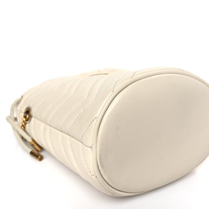 Gucci Calfskin Matelasse Mini GG Marmont 2.0 Bucket Bag White 7 of 8