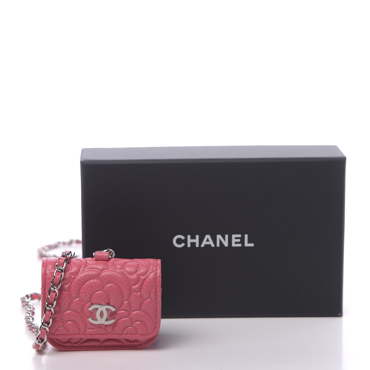 Chanel Caviar Camellia Embossed Airpods Case Pink 12 of 12