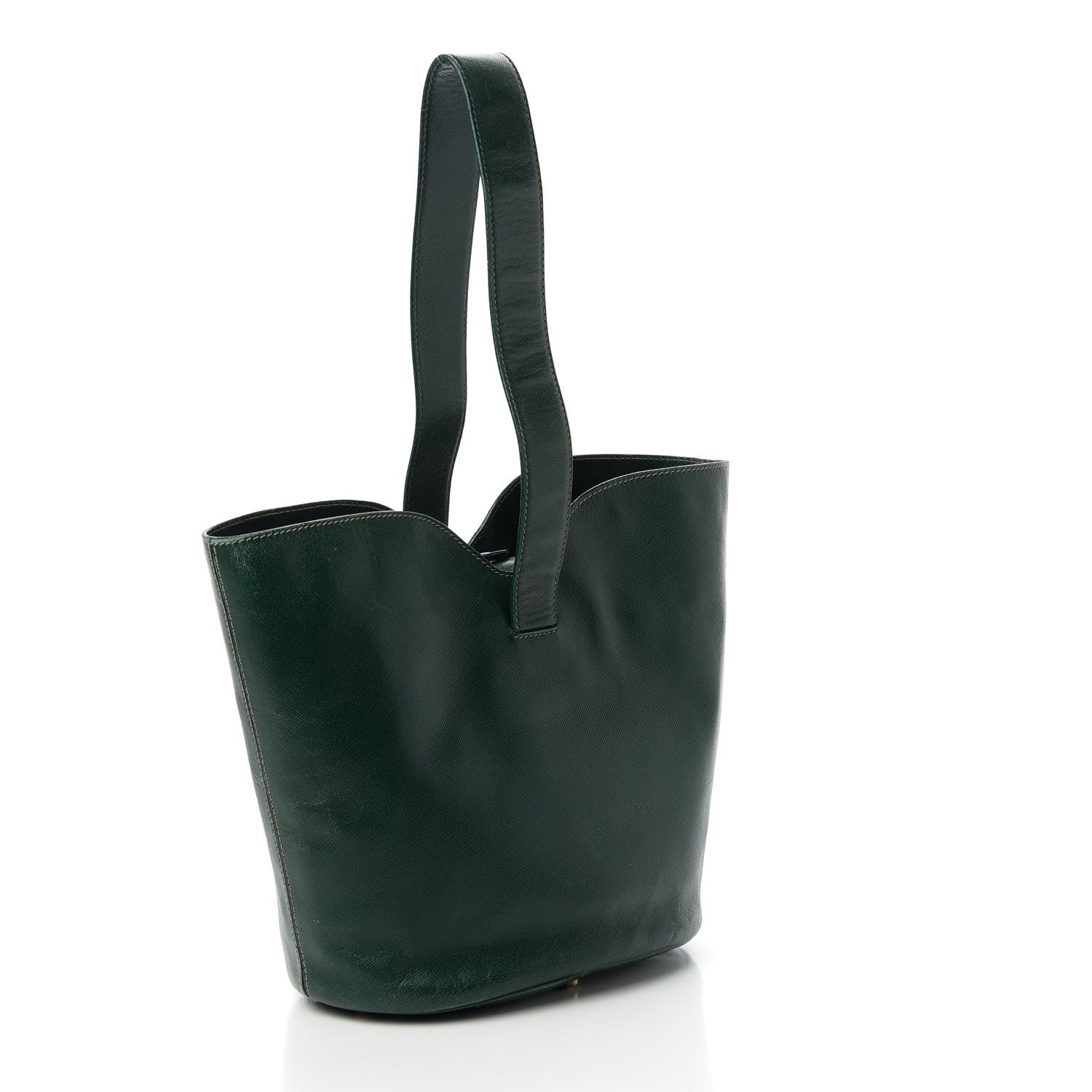 Prada Saffiano Bucket Bag Biliardo 3 of 9