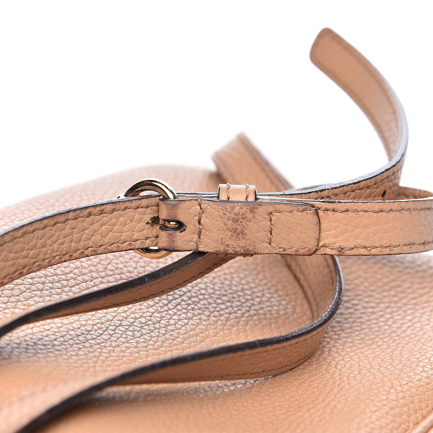 Pebbled Calfskin Small Soho Disco Bag Rose Beige