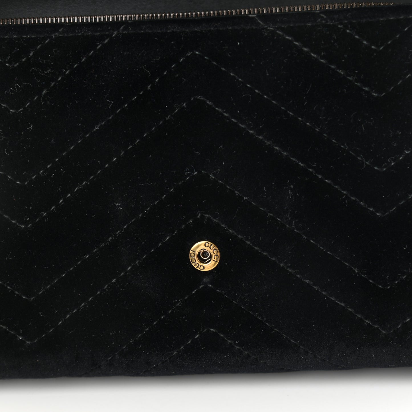 Velvet Matelasse GG Marmont Chain Wallet Black