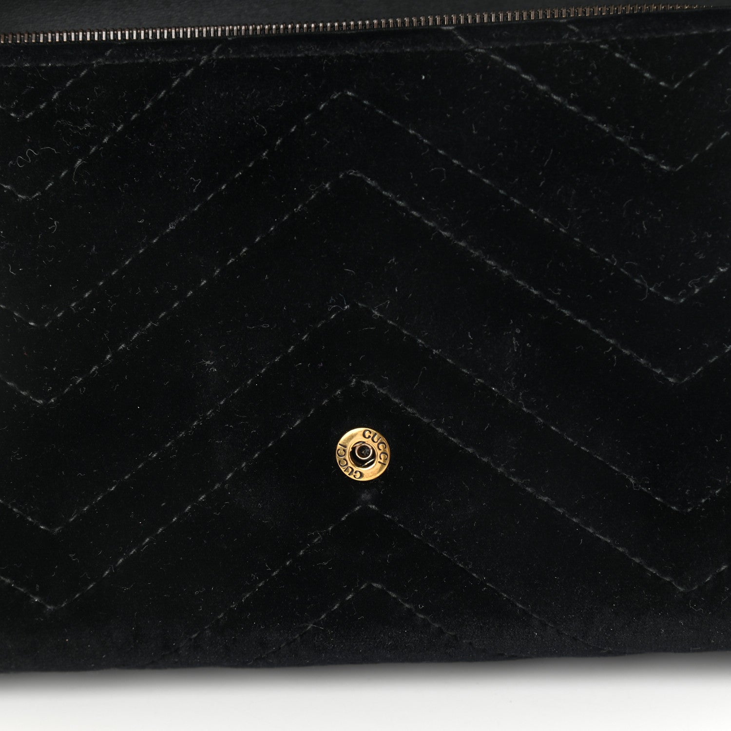 Gucci Velvet Matelasse GG Marmont Chain Wallet Black 11 of 14