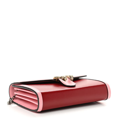 Gucci Azalea Calfskin Enamel Mini Dionysus Chain Wallet New Cherry Red Wild Rose Off White 4 of 10