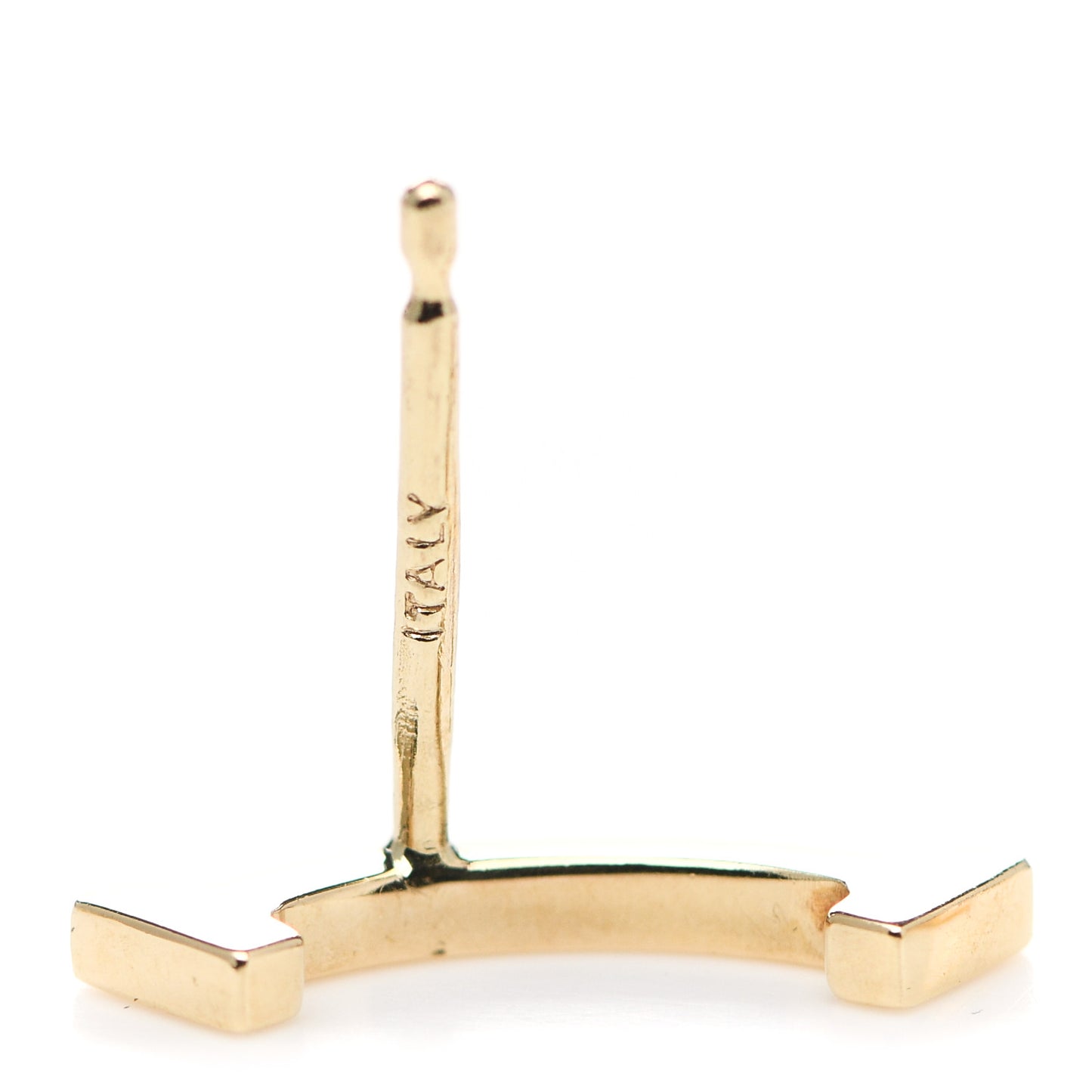 18K Yellow Gold T Smile Stud Earrings