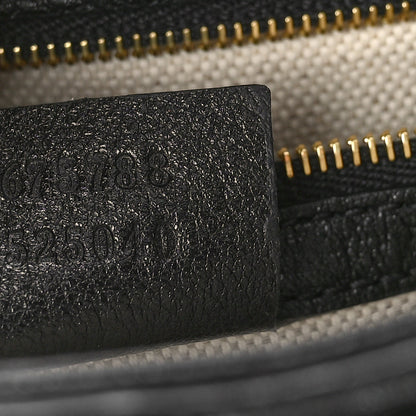 Gucci Wonka Grain Calfskin GG Monogram Debossed Small Padlock Shoulder Bag Black 7 of 9