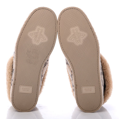 Gucci Covered Wool GG Monogram Mens Fria Horsebit Ankle Boots 9 Beige Ebony Butterscotch 6 of 6