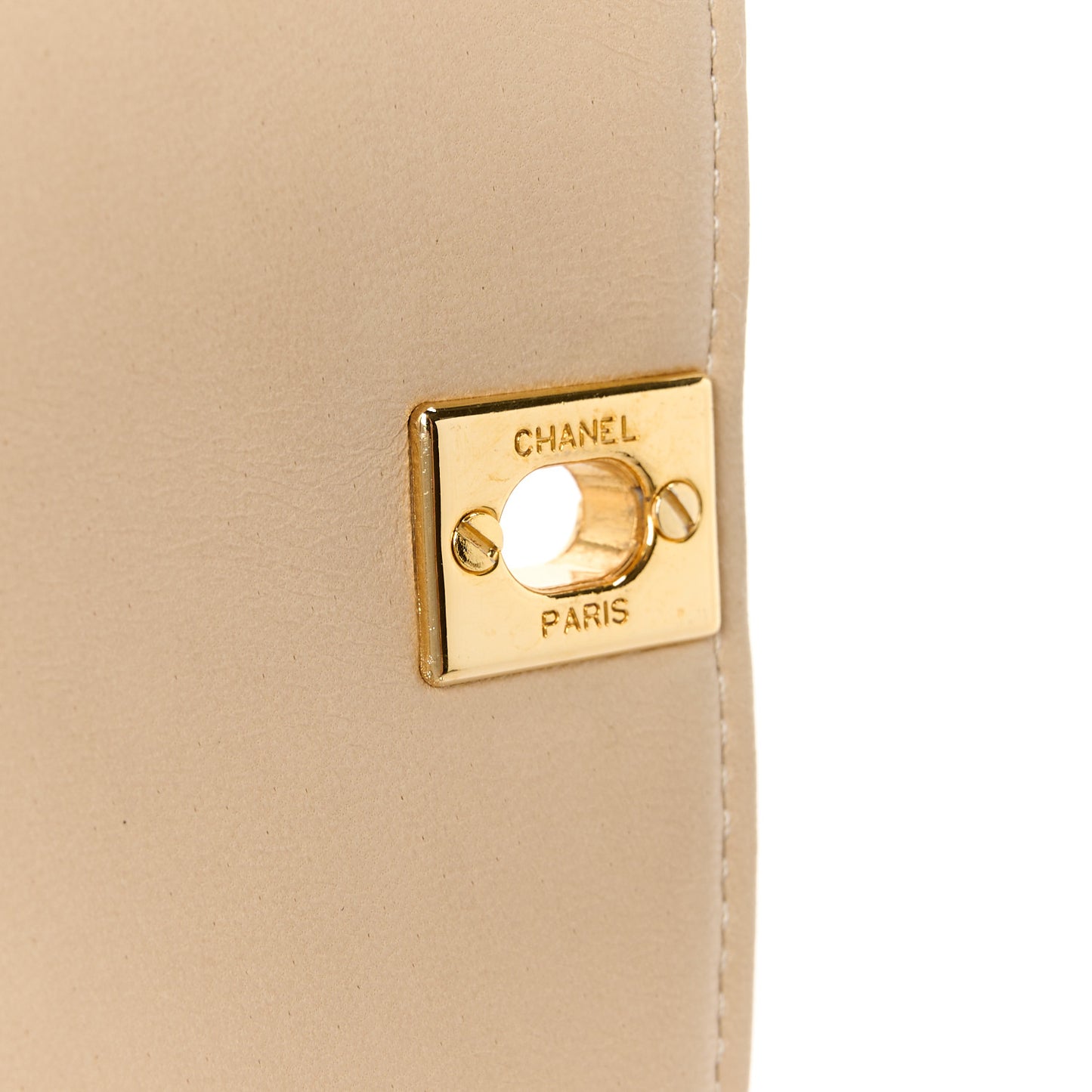 Lambskin Quilted Medium Single Flap Beige