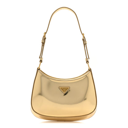 Prada Spazzolato Cleo Adjustable Strap Shoulder Bag Platino 1 of 8