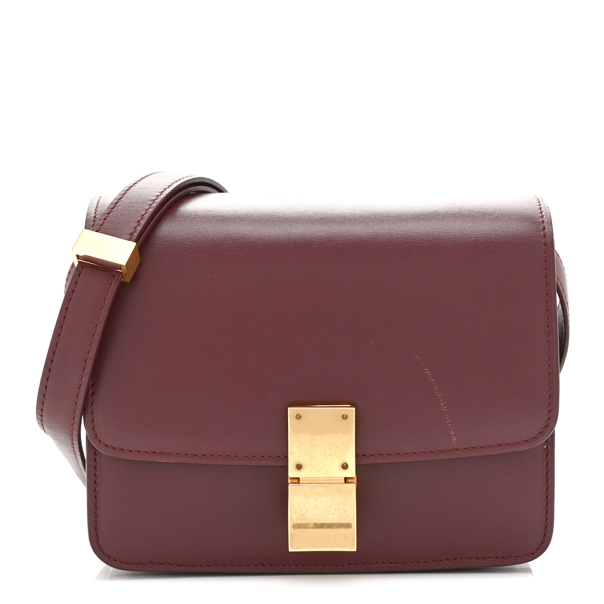 Celine Box Calfskin Small Classic Box Flap Bag Burgundy 1 of 14