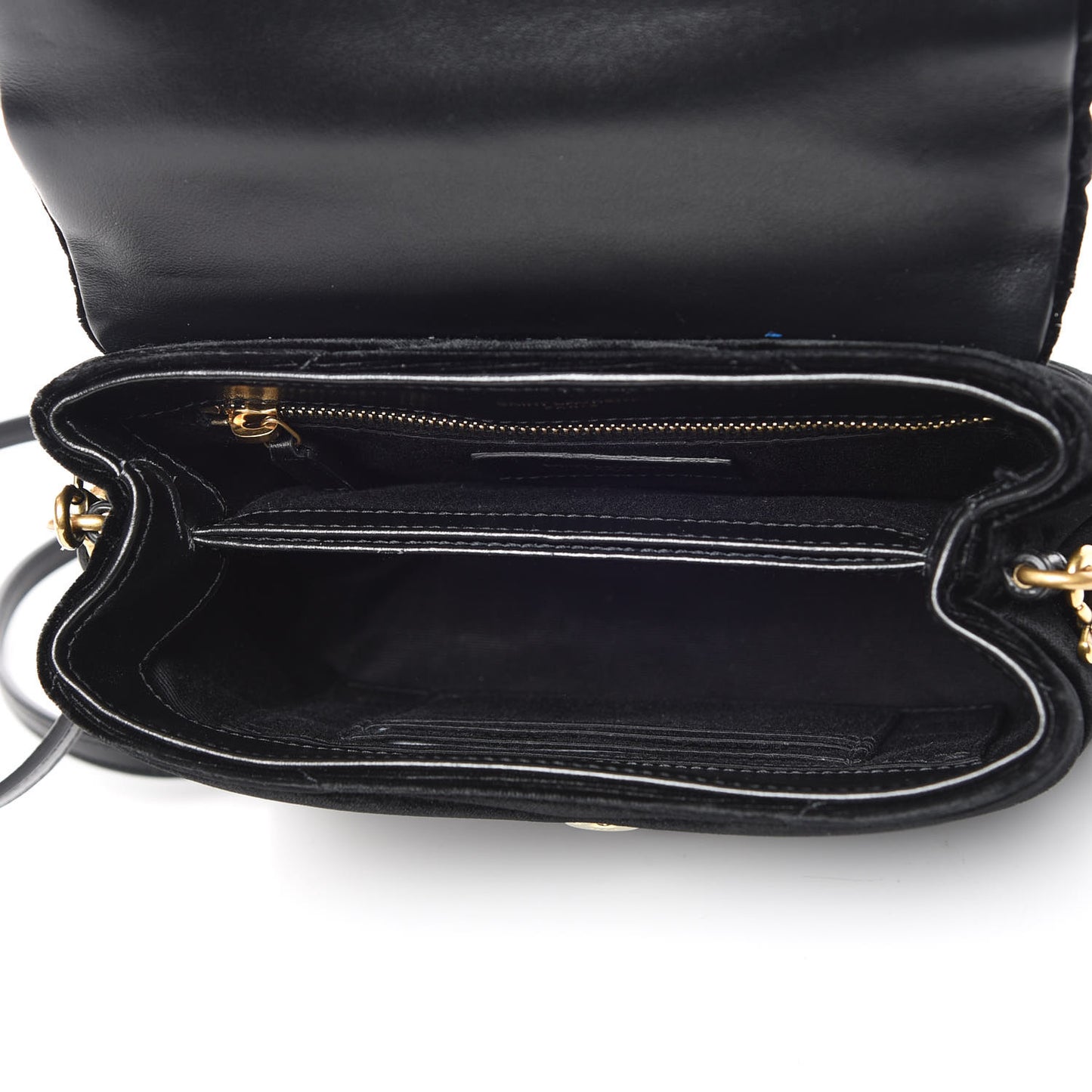 Velvet Y Quilted Monogram Toy Loulou Chain Satchel French Black
