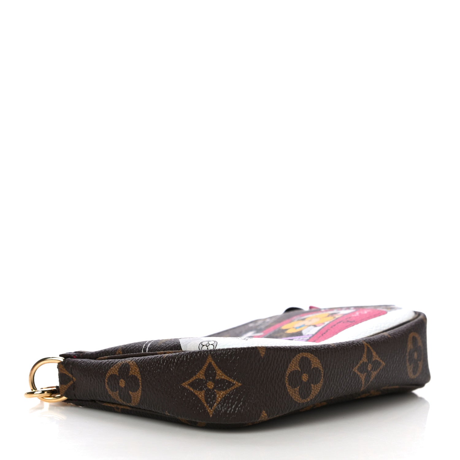 Louis Vuitton Monogram 2019 Christmas Animation Mini Courchevel Pochette Accessories Fuchsia 4 of 11