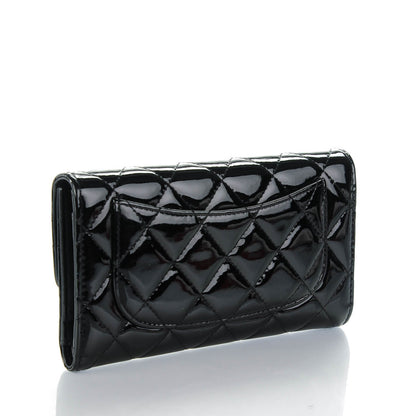 Chanel Patent Calfskin Quilted Large Flap Wallet Black 3 of 9