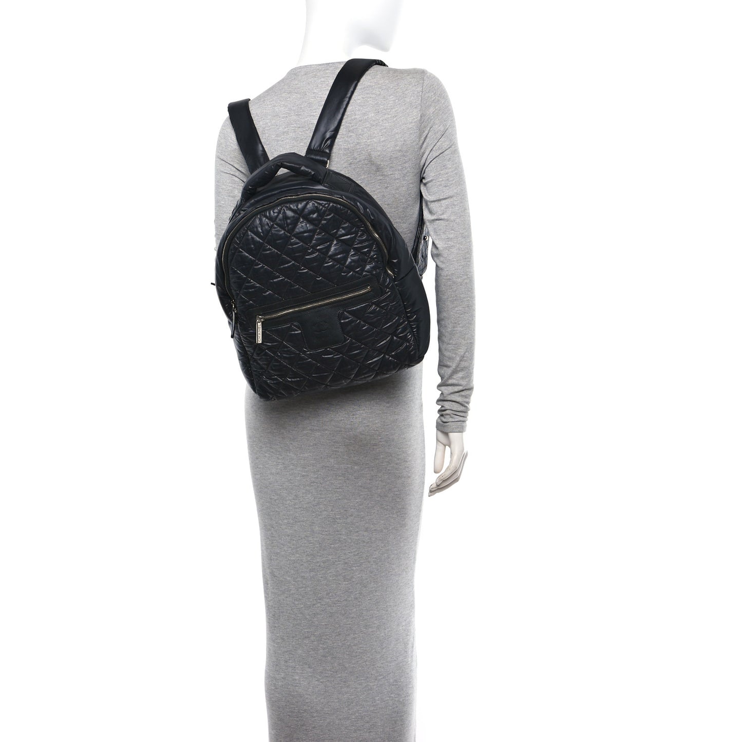 Nylon Quilted Coco Cocoon Backpack Black