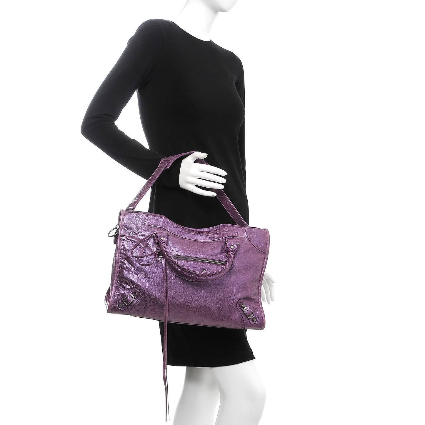 Agneau Classic Hardware City Metallic Purple