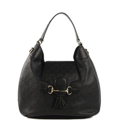 Gucci Guccissima Medium Emily Hobo Black 1 of 7