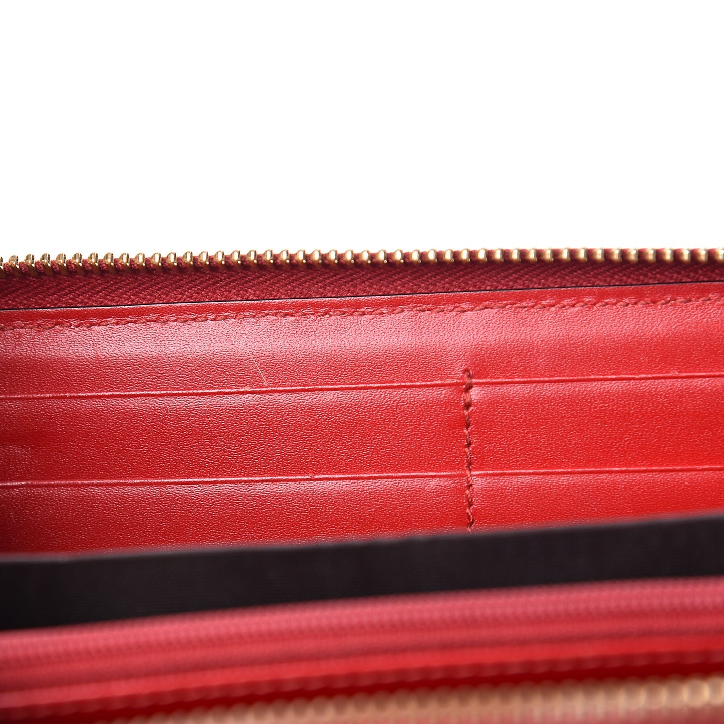 Guccissima Signature Zip Around Wallet Hibiscus Red