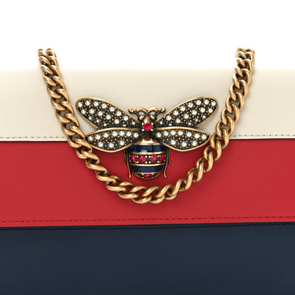 Gucci Calfskin Queen Margaret Chain Wallet Blue Agata Hibiscus Red Mystic White 7 of 10