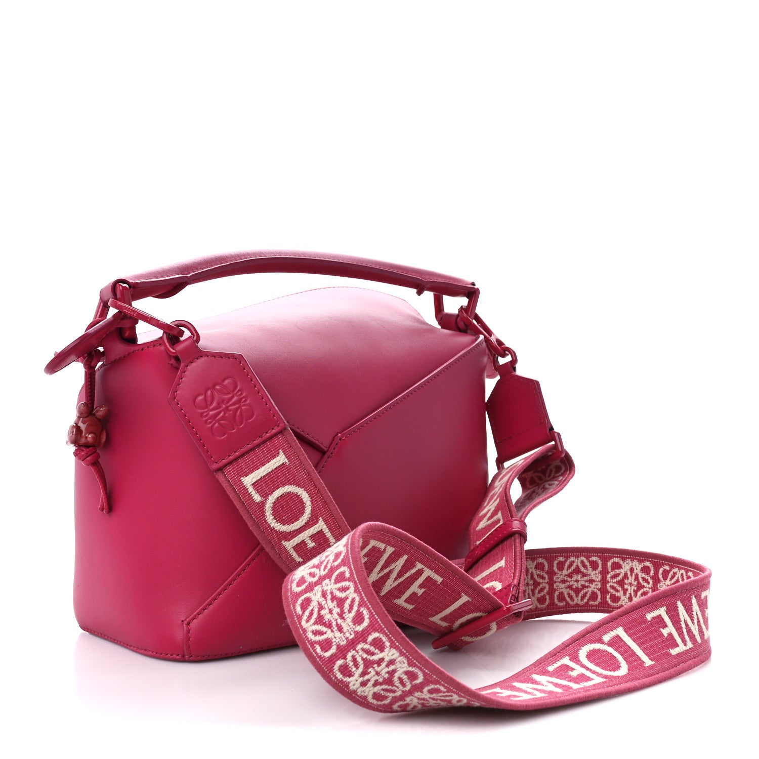 Loewe Satin Calfskin Monochrome Small Puzzle Edge Bag Ruby Red Glaze 3 of 15