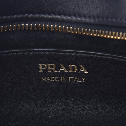 Prada City Calf Saffiano Greche Shoulder Bag Black Rosso 8 of 12